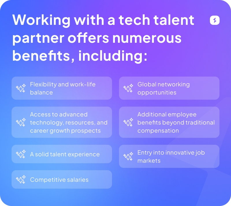 Benefits of working with a tech talent partner